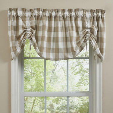Wicklow Check Valance - Farmhouse Natural Park designs - The Fox Decor